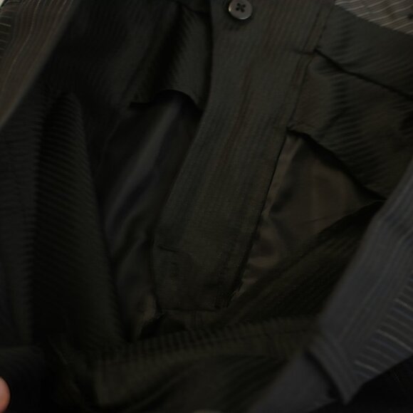 Calvin Klein Wool Gray Striped 2 Piece Suit 40L Flat Front 34 / 34 Mid Rise 2 Bu - Picture 3 of 15